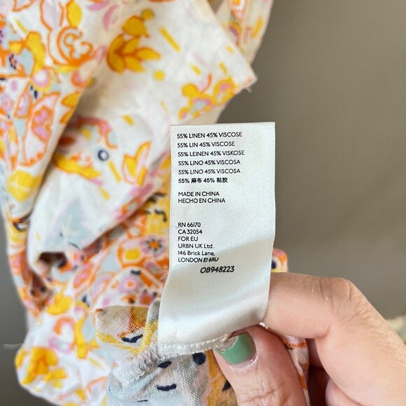 Free People Summer‎ In Tulum Mini Linen Blend Dress- Sz. S - Picture 5 of 6